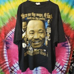 Vintage Black MLK Grail Rap T-Shirt with Historical Print